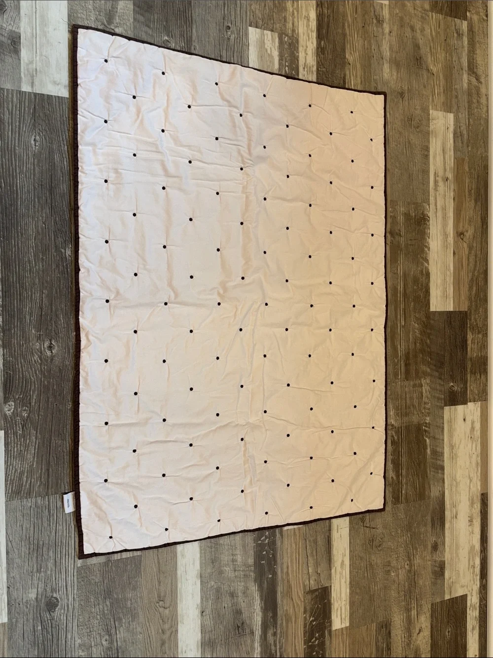 Toddler Restoration Hardware Blush Pink and Chocolate Quilted Throw